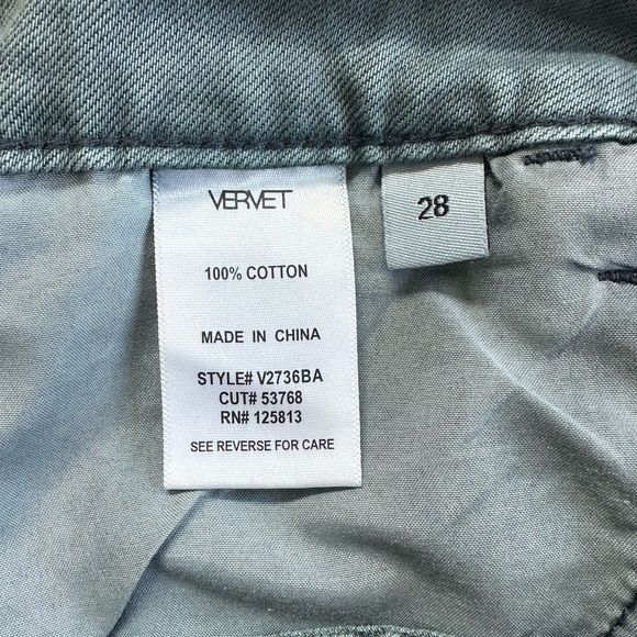 Vervet High Rise 90’s Vintage Crop Flare Jeans in Mallard Green - Picture 4 of 11